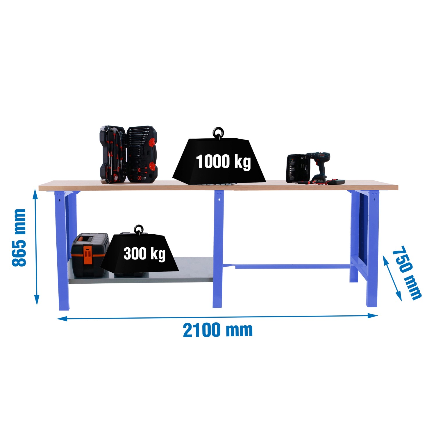 5x210x75cm Traglast 1000kg Blau