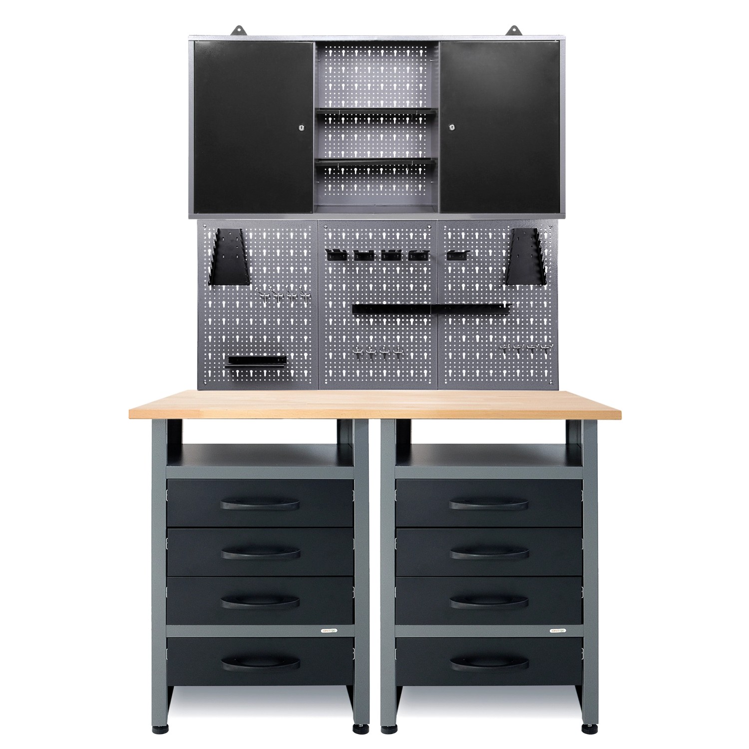 Ondis24 Werkstatt Set Entdecker Plus 120 cm 2 Schränke Werkstatteinrichtung Werkbank