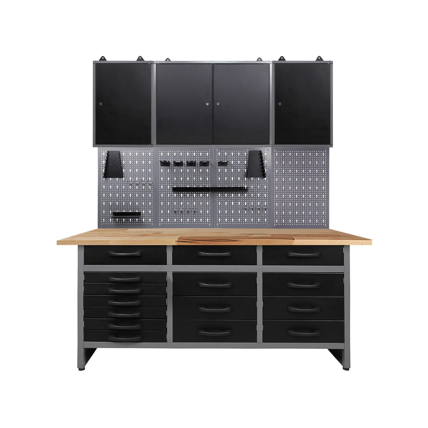 Ondis24 Werkstatt Set Konny 160 cm 3 Schränke Werkstatteinrichtung Werkbanke