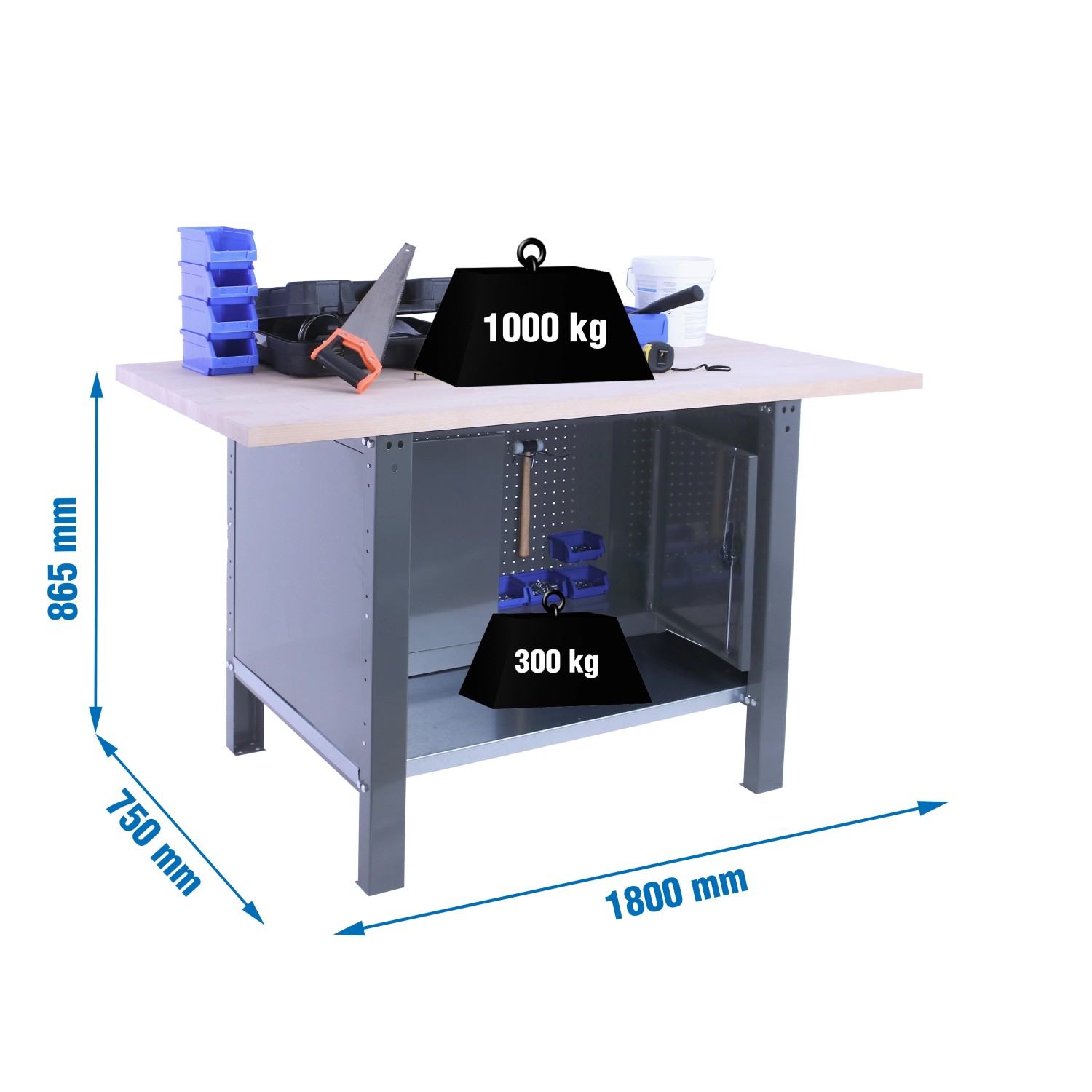 5x180x75cm Traglast 1000kg Grau