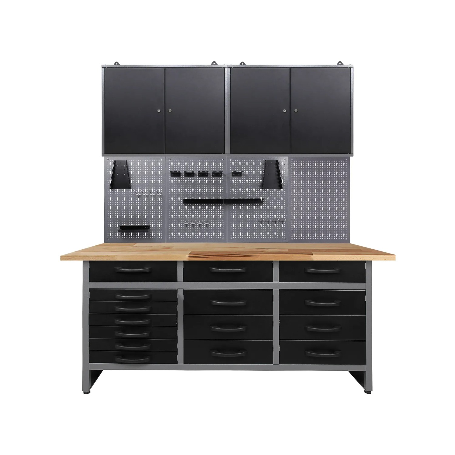 Ondis24 Werkstatt Set Konny 160 cm 2 Schränke Werkstatteinrichtung Werkbank