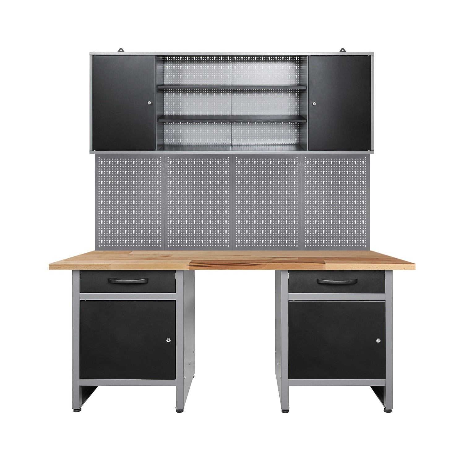 Ondis24 Werkstatt Set Wolle 160 cm mit Sitzraum Werkstatteinrichtung Werkbank