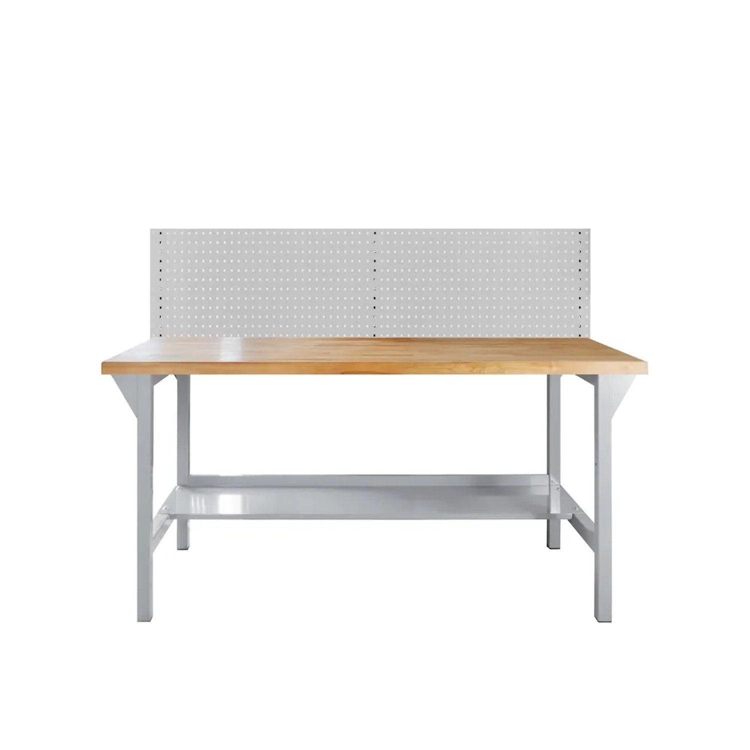 PROREGAL Werkbank Rhino Plus mit Lochplatte HxBxT 131 x 150 x 70 cm Traglast 500 kg Lichtgrau