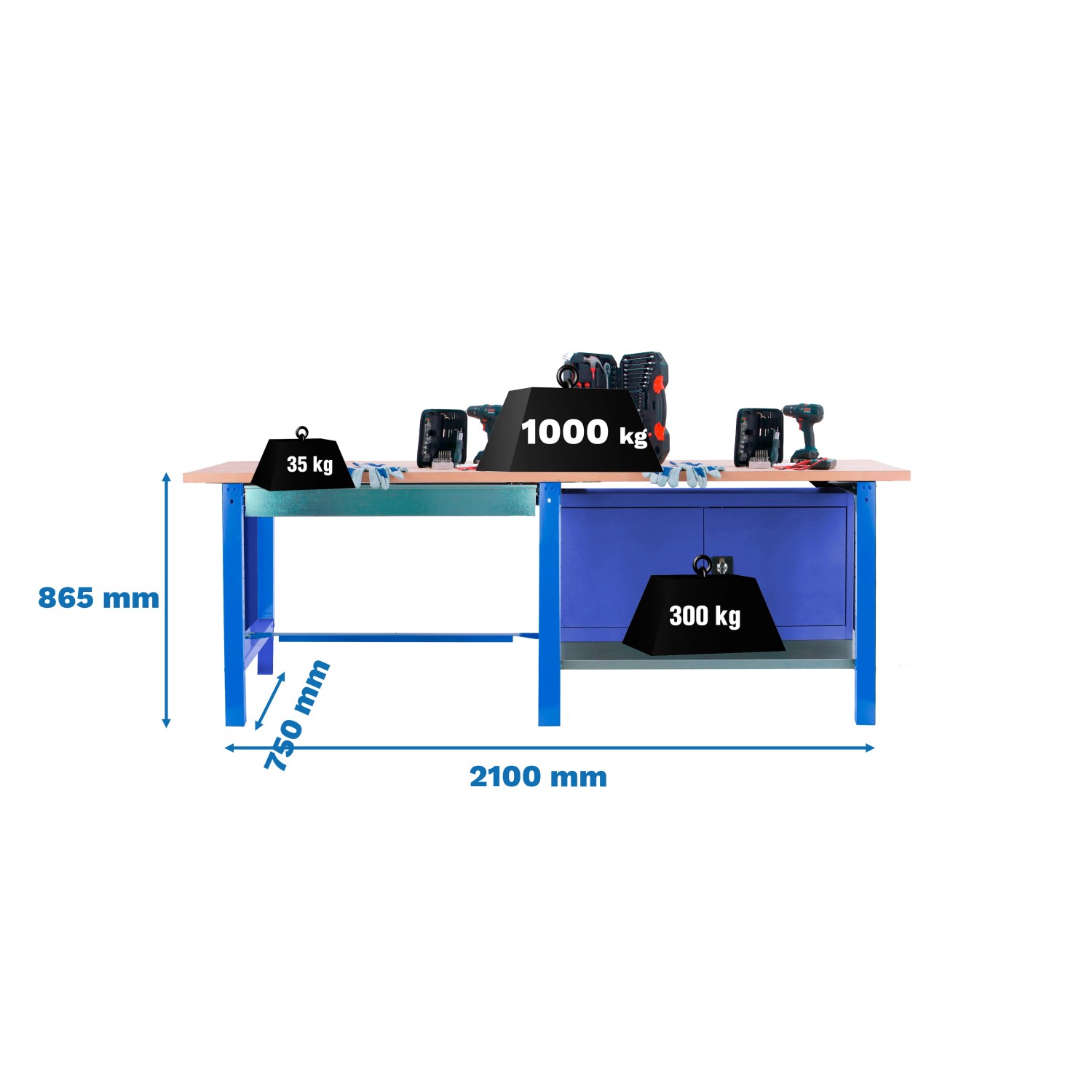 5x210x75cm Traglast 1000kg Blau