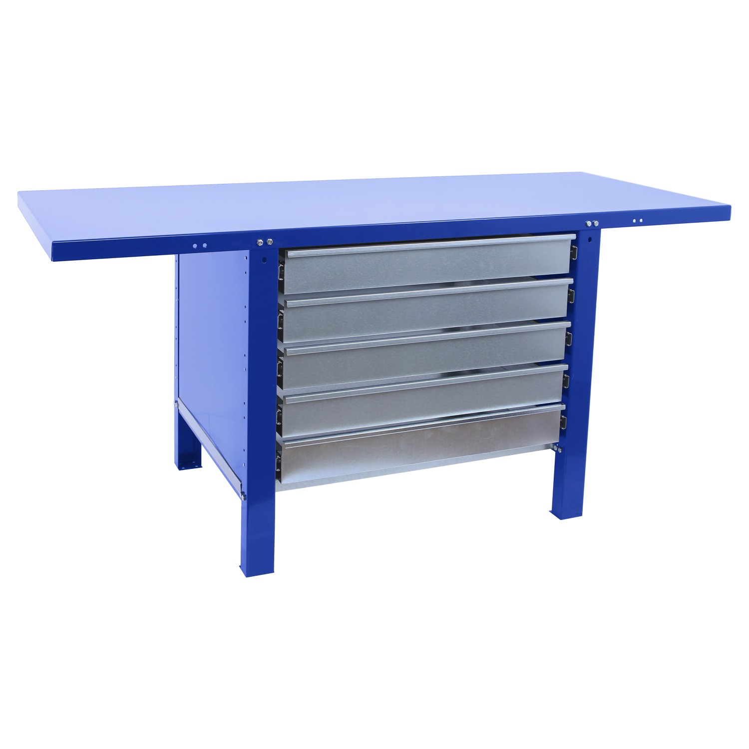 PROREGAL Werkbank BUFFALO METAL Mit 5x Schublade HxBxT 83x150x73cm Traglast 700kg Blau
