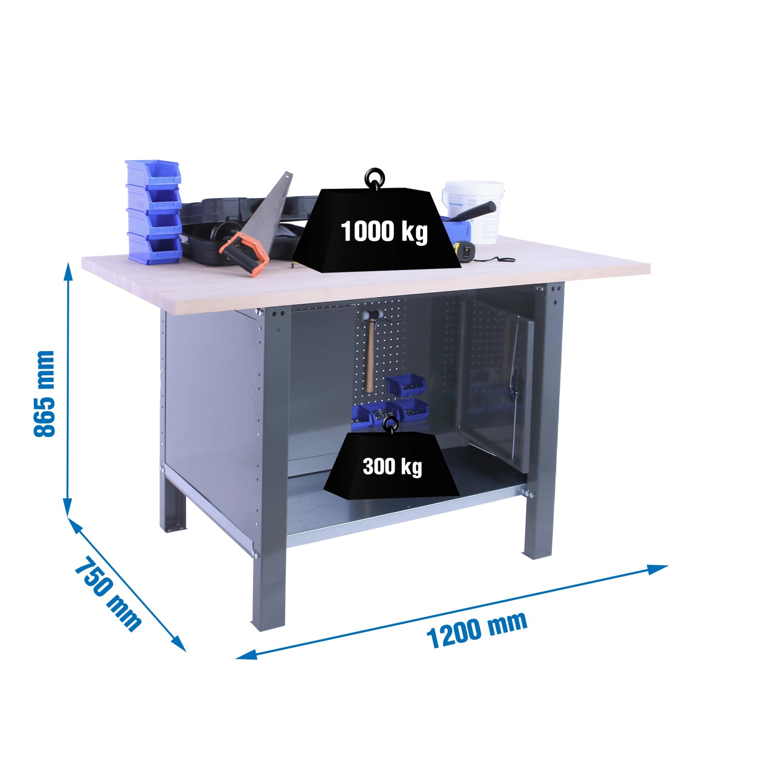 5x120x75cm Traglast 1000kg Grau