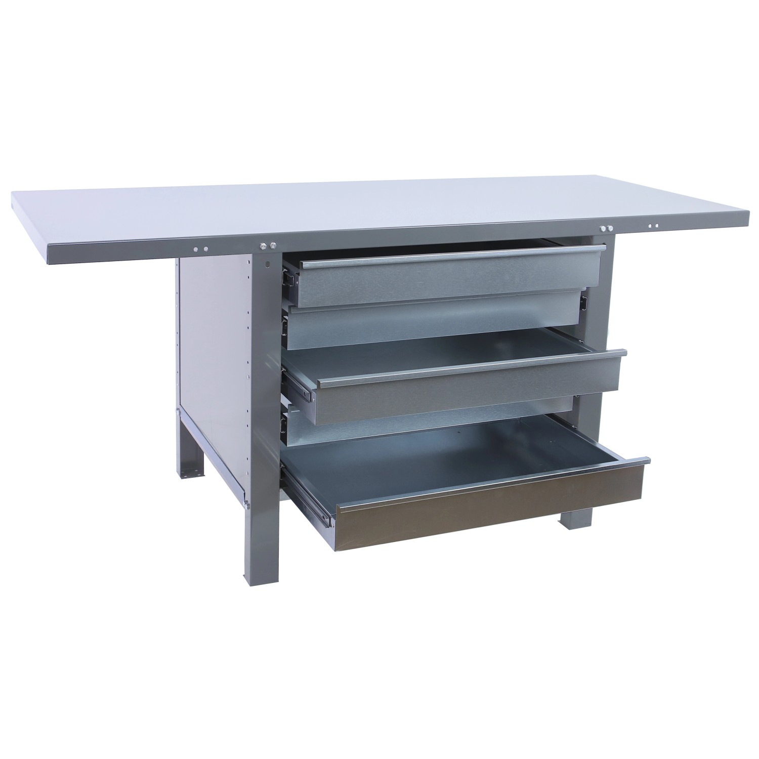 PROREGAL Werkbank BUFFALO METAL Mit 5x Schublade HxBxT 83x150x73cm Traglast 700kg Grau