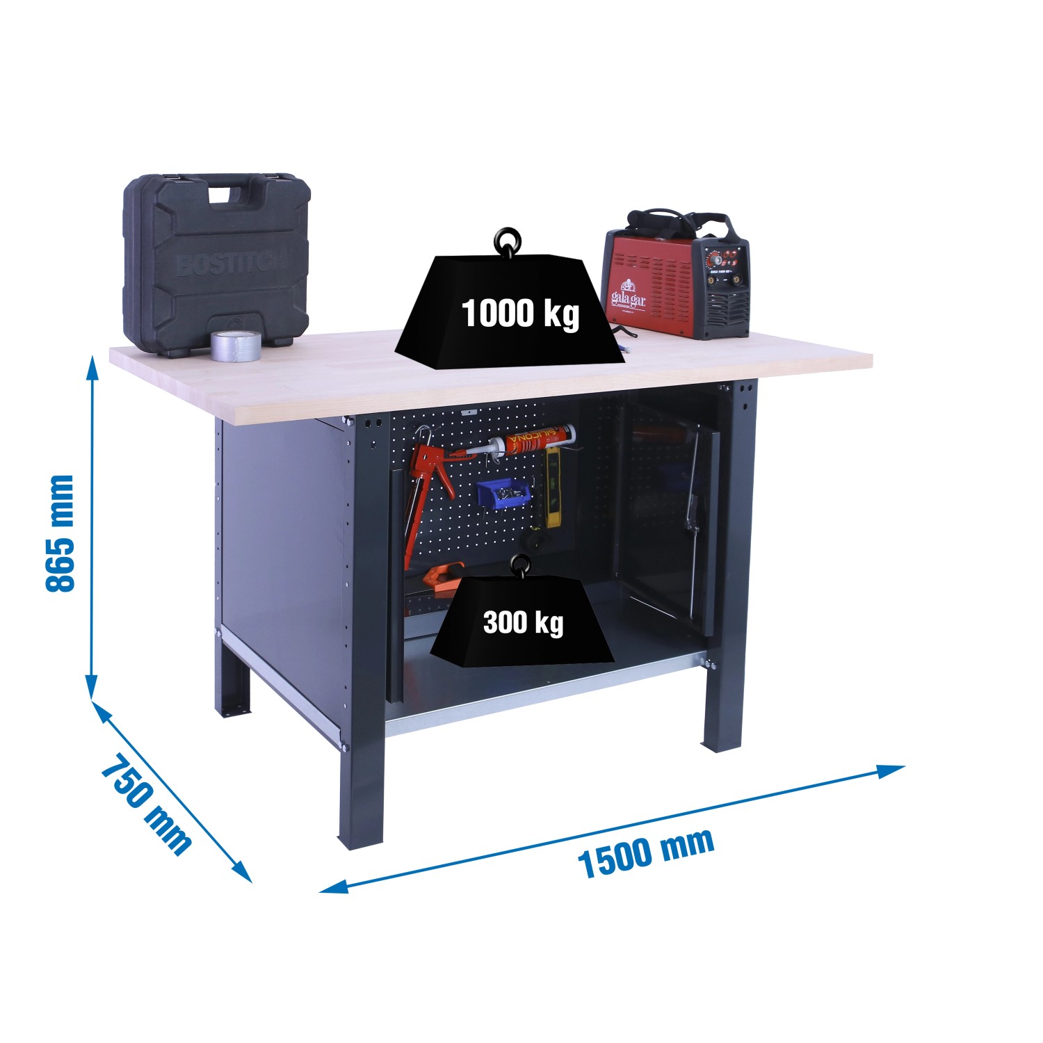 5x150x75cm Traglast 1000kg Anthrazit