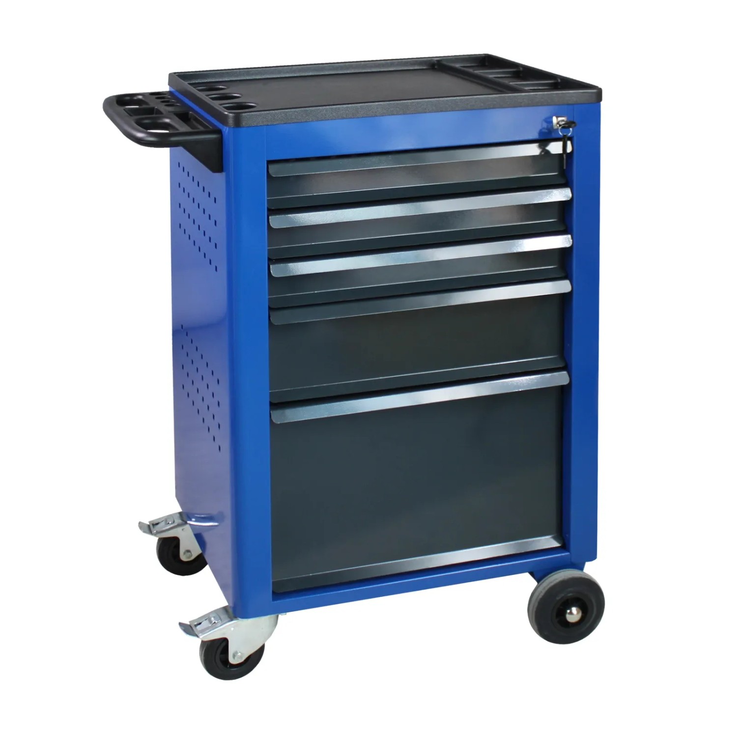 PROREGAL Werkstattwagen Cheetah 5 Schubladen HxBxT 96 x 61 x 45 cm Enzianblau