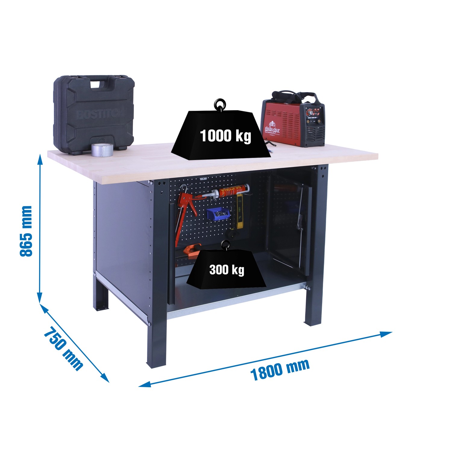 5x180x75cm Traglast 1000kg Anthrazit