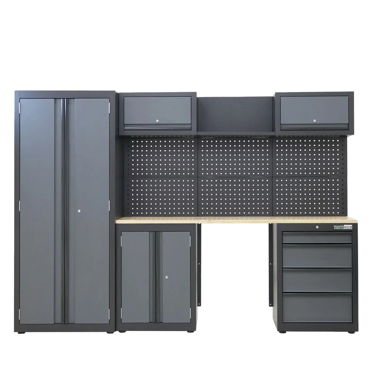 TRUTZHOLM Werkstattwand 13 Teile Modulares Werkstattschranksystem Aus Stahl Anthrazit